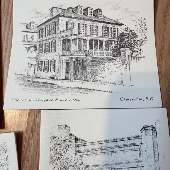 Charming Black and White Home Charleston SC Sketches Note Cards (5) Historical - Picture 4 of 10